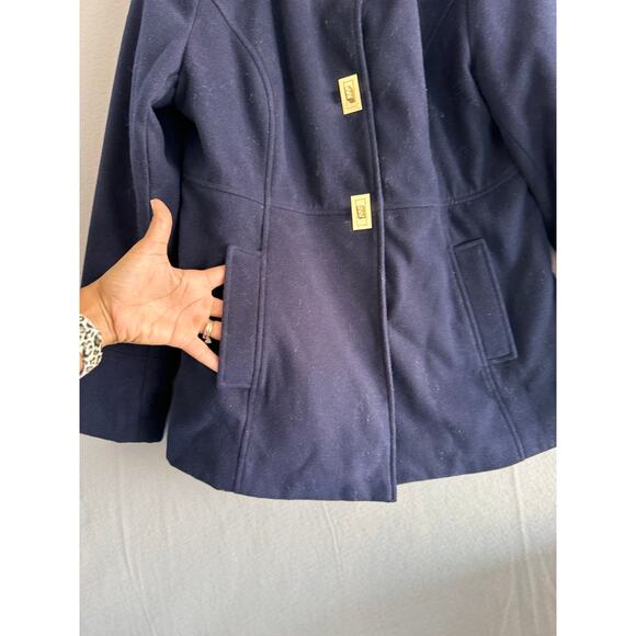 Maralyn & Me Navy Blue Pea Coat Women’s Size Large - Picture 2 of 11